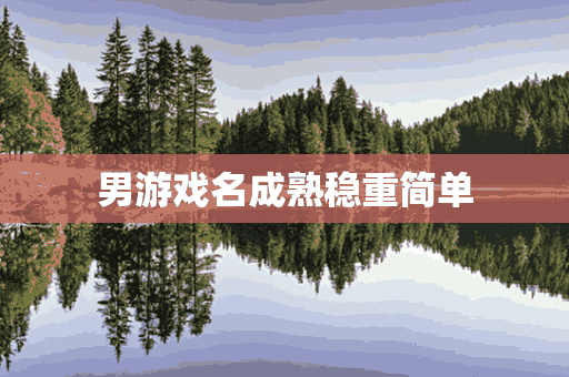 男游戏名成熟稳重简单(男游戏名成熟稳重简单霸气)